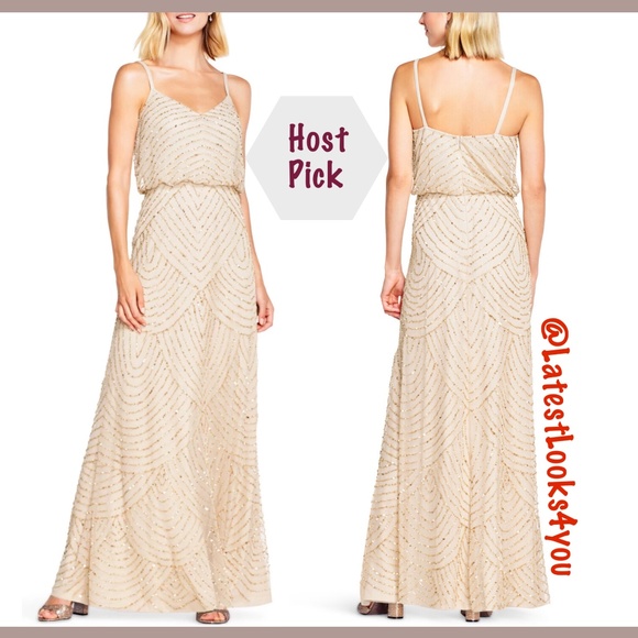 Adrianna Papell Dresses & Skirts - New Adrianna Papell beaded blouson Art Deco gown